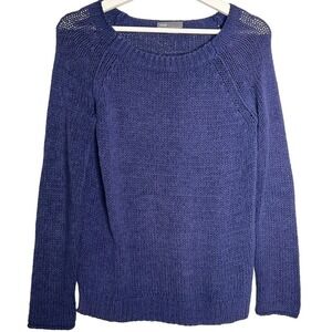Vince Relaxed Fit Long Sleeve Crew Neck Knitted Sweater Blue Women's Size XS